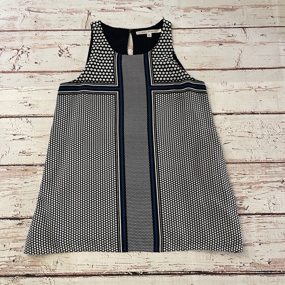 Max‎ Studio Womens Blouse Sleeveless Polka Dot Striped Size Large - Picture 1 of 10